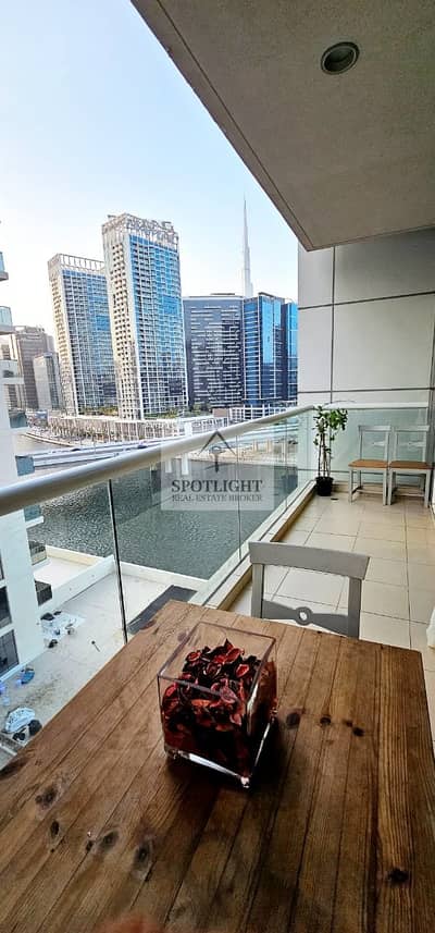 Fully Furnished 1 Bed | Lake plus Burj Khalifa View.