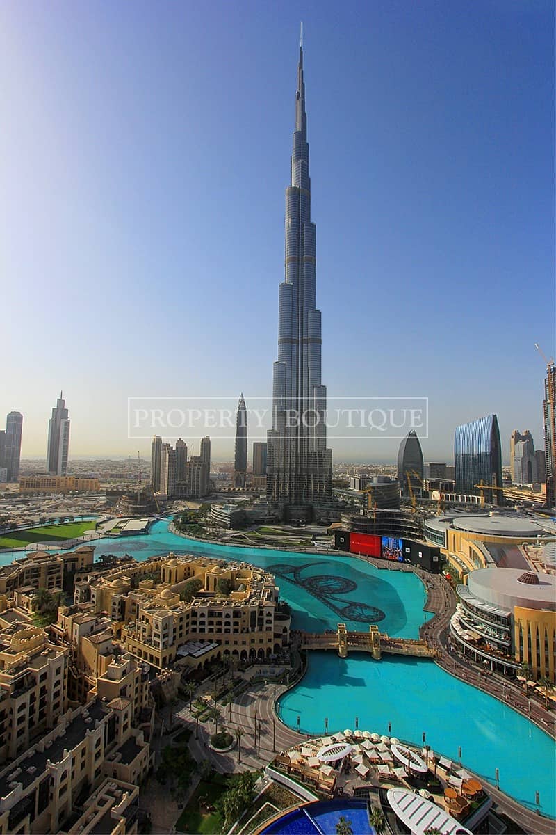 Full Burj and Fountain | 2 Bed | Address Downtown