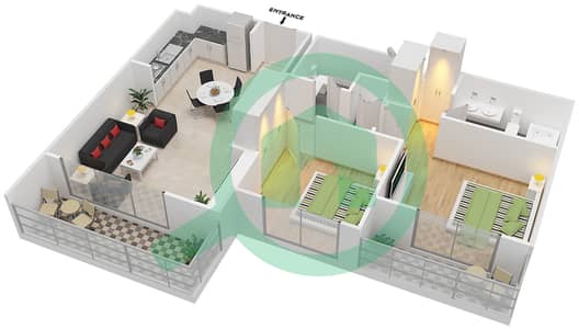 Rawda Apartments - 2 Bedroom Apartment Type/unit 2A Floor plan