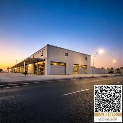 Plot for Sale in Al Sajaa Industrial, Sharjah - Firefly Warehouse modren design with about 8k sqft . looks like its in UAE with road and lamplight (1). jpg