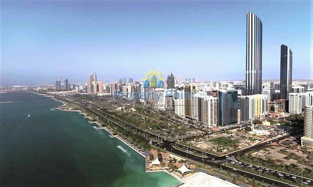 1-4 Payments. Sea/Corniche View. Move In Now. Spacious 2 Bedroom Apartment w/ Parking and Full Facilities in WTC Tower
