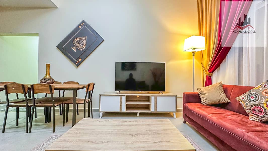 Dubai, Mirdif, opposite Mirdif City Centre, 3 bedrooms, hall, 4 bathrooms, first tenant, fully furnished with hotel furniture, large balcony, and park - Image 10