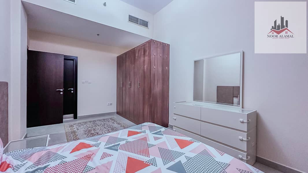 Dubai, Mirdif, opposite Mirdif City Centre, 3 bedrooms, hall, 4 bathrooms, first tenant, fully furnished with hotel furniture, large balcony, and park - Image 23