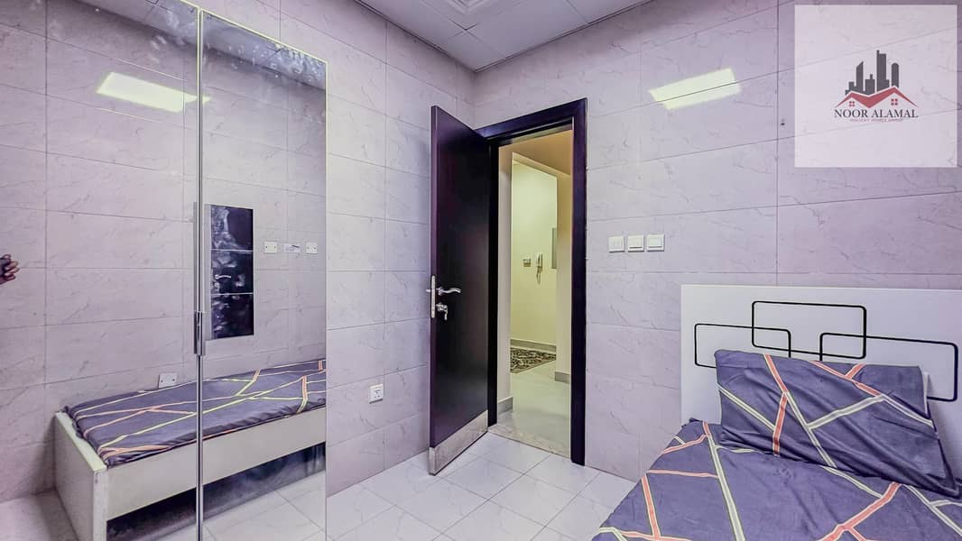 Dubai, Mirdif, opposite Mirdif City Centre, 3 bedrooms, hall, 4 bathrooms, first tenant, fully furnished with hotel furniture, large balcony, and park - Image 24