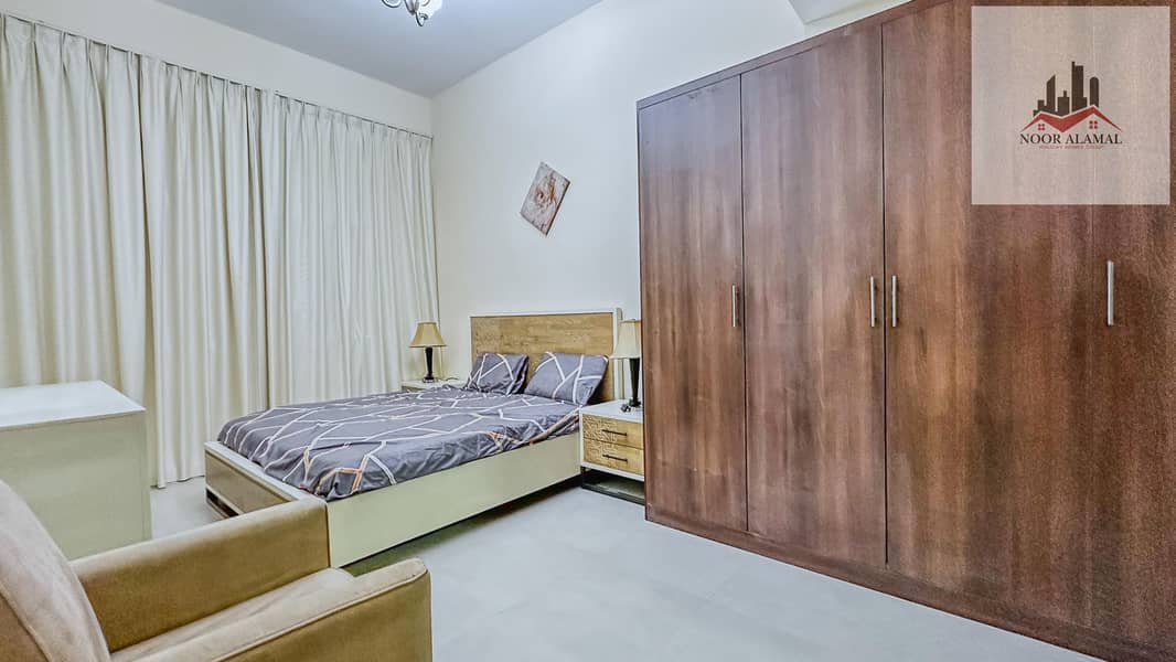 Dubai, Mirdif, opposite Mirdif City Centre, 3 bedrooms, hall, 4 bathrooms, first tenant, fully furnished with hotel furniture, large balcony, and park - Image 31