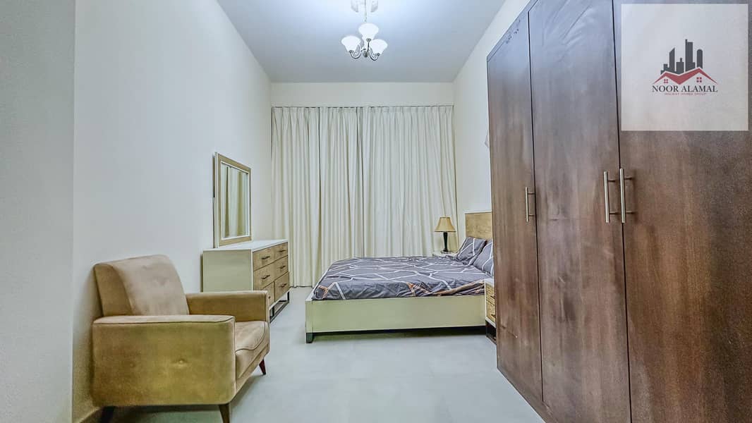 Dubai, Mirdif, opposite Mirdif City Centre, 3 bedrooms, hall, 4 bathrooms, first tenant, fully furnished with hotel furniture, large balcony, and park - Image 32