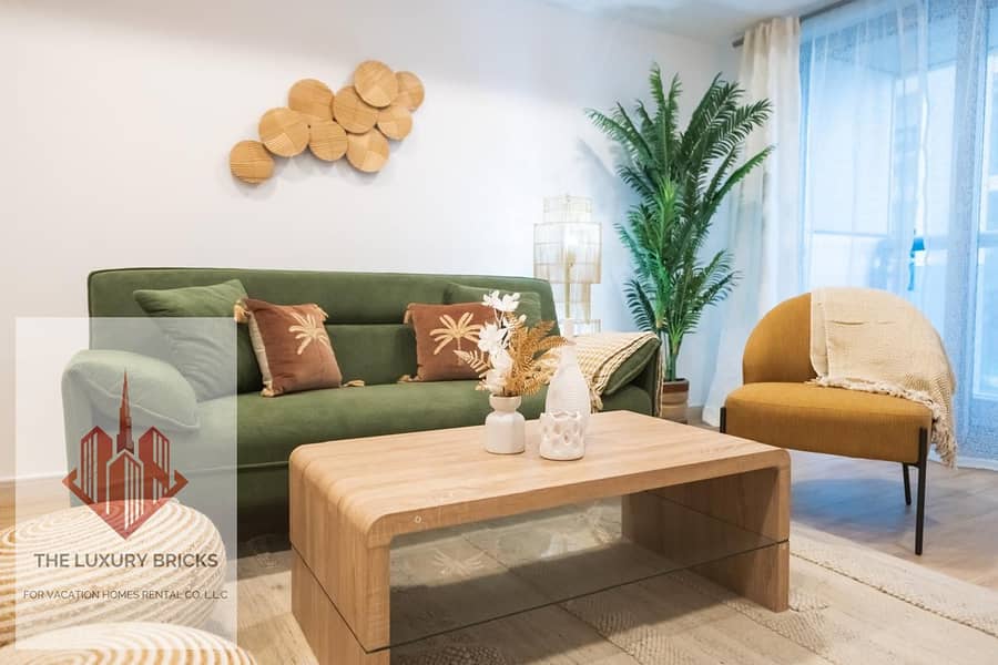 Boho-Style 2BR Apartment | Pool & Jacuzzi | Game Room | 6 people allowed