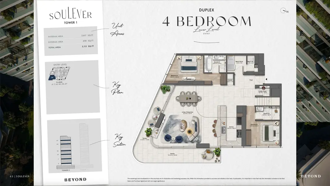 4 BR floor plan