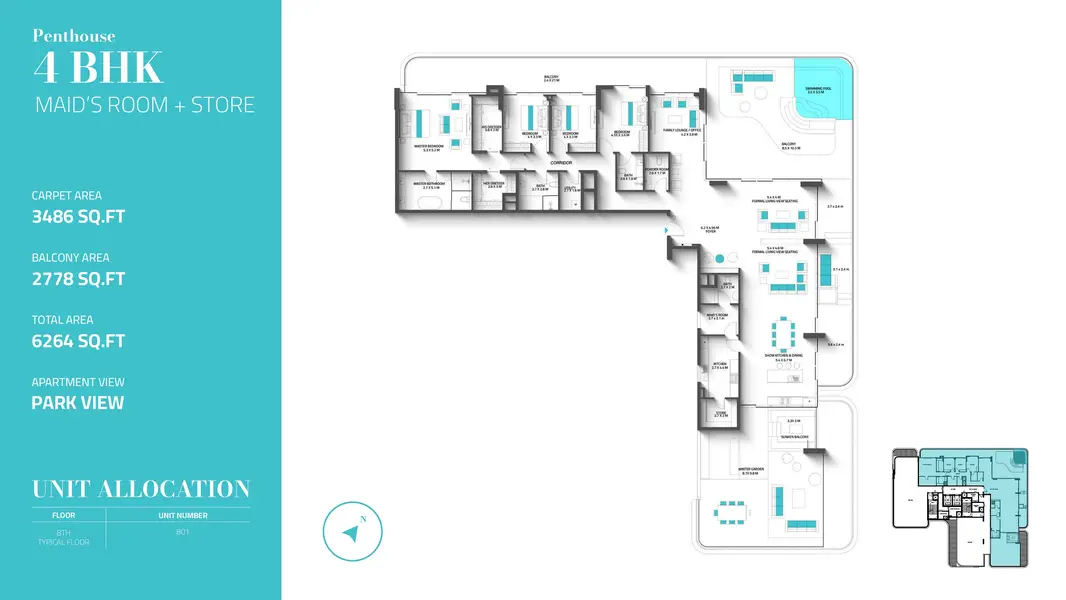 4 BR floor plan