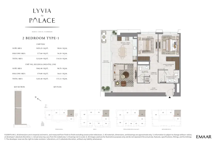 2 BR floor plan