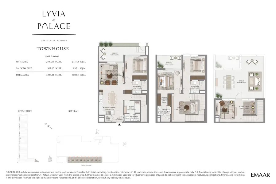 3 BR floor plan