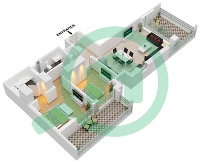 Breeze 1 - Plano de planta de 2 habitaciones Apartamento Unidad 05 FLOOR 2-6 Breeze 1 - Plano de planta de 2 habitaciones Apartamento Unidad 05 FLOOR 2-6