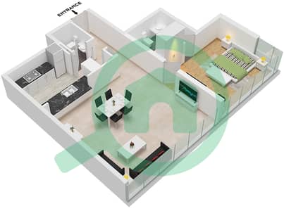 Марина Квэйз Вест - Апартамент 1 Спальня планировка Единица измерения 03 FLOOR 4