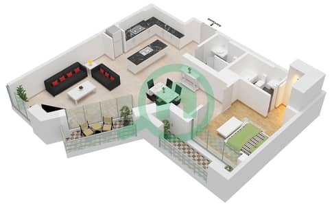 The Lofts Podium - 1 Bedroom Apartment Unit 02 Floor plan