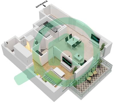 FH Residency - Planimetria del piano di 1 Camera Appartamento Tipo/unità A / UNIT 7,8 FLOOR 2-22