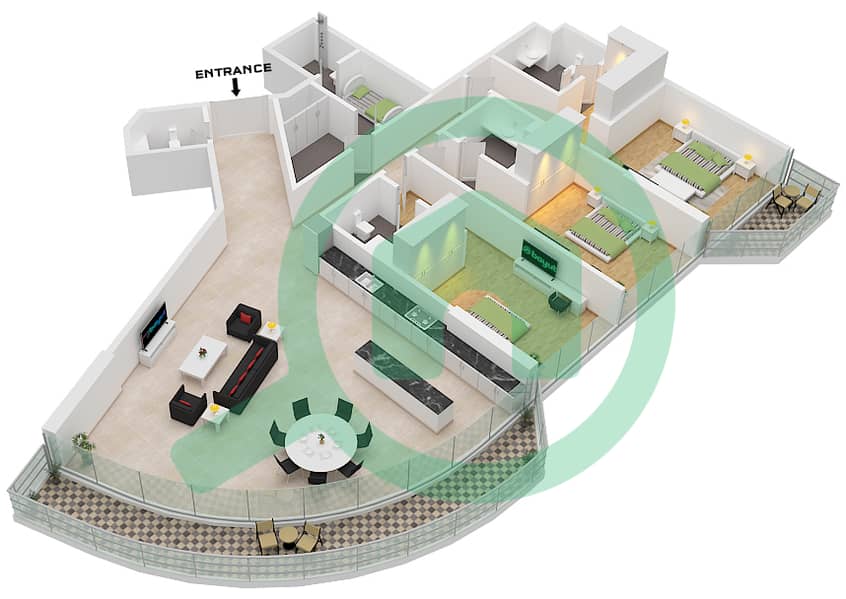 Type D Unit 4 Floor 3 Sea La Vie Tower 4 - 3 Bedroom Apartment Type/unit D / UNIT 4 FLOOR 3 Floor plan Type D Unit 4 Floor 3 interactive3D