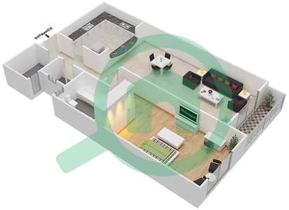 Grand Horizon 1 - 1 Bedroom Apartment Unit 107,207,307 Floor plan