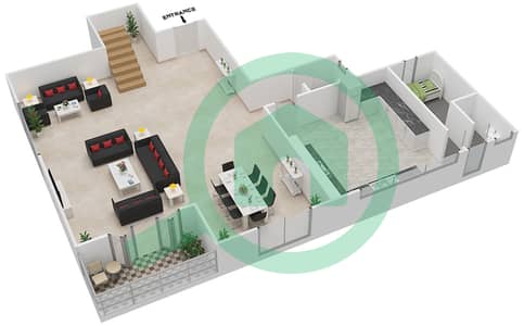 丽雅塔 - 3 卧室顶楼公寓类型3B-D戶型图
