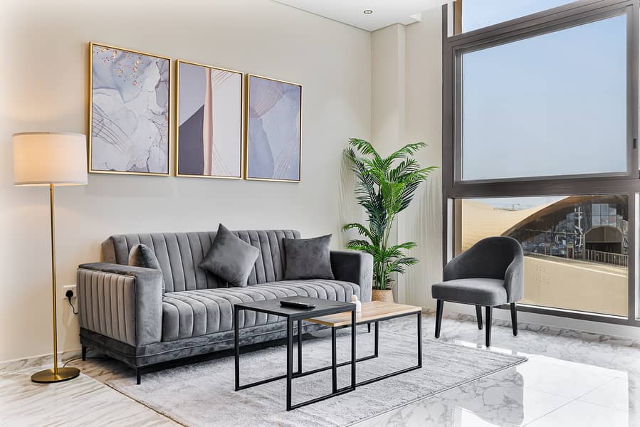 Modern 3Bed | 7 Min Walk to Metro & Near Expo City | Furnished | Flexible term - Image 1