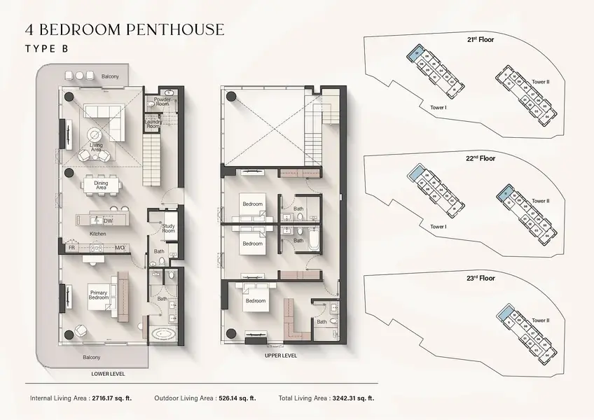 4 BR floor plan