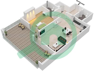 Ajman Creek Towers - 1 Bedroom Apartment Unit 08 Floor plan Ajman Creek Towers - 1 Bedroom Apartment Unit 08 Floor plan