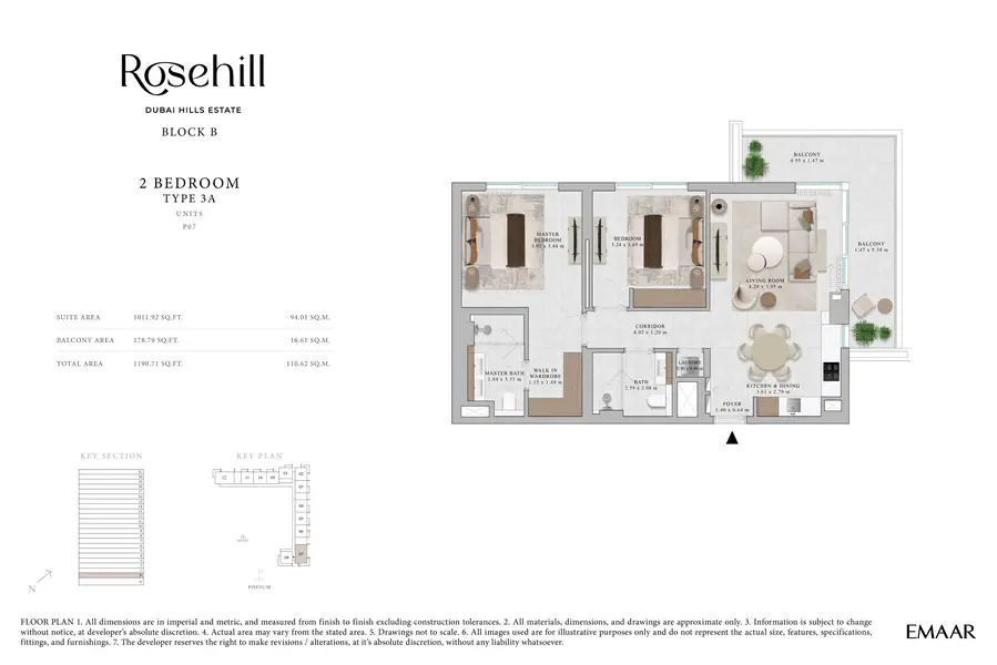 2 BR floor plan