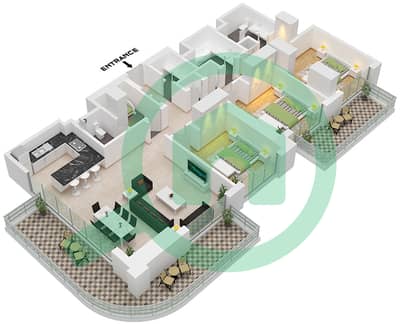 Beachgate by Address - 3 Bedroom Apartment Type/unit 2M / UNIT 03 FLOOR 20 Floor plan