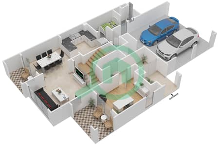 المخططات الطابقية لتصميم النموذج E تاون هاوس 4 غرف نوم - واحة ميرا 2