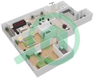 Style Tower - 2 Bedroom Apartment Type E Floor plan