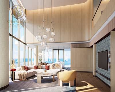 3 Slaapkamers Appartement te Koop in Al Marjan Island, Ras Al Khaimah - R2 - Living Room - 3 Bedroom - Resi (1). png