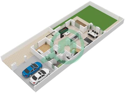 المخططات الطابقية لتصميم النموذج / الوحدة 1 / UNIT END فیلا 3 غرف نوم - الينابيع 4