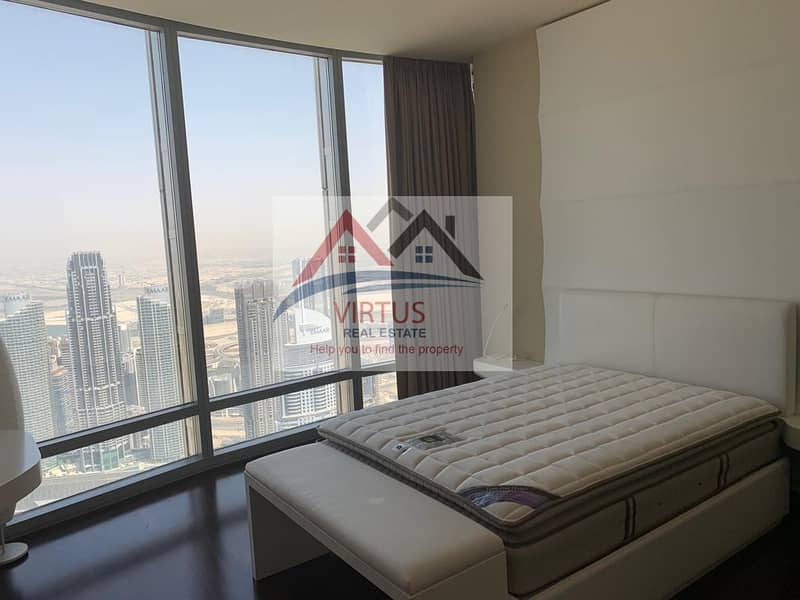 3 Furnished|95th Floor|2Bed + Maid's|Fountain Sea View