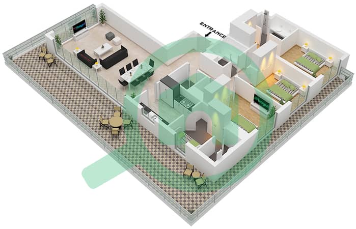 Type 3D Unit 18 Floor 19-21 Unit 9 Floor 22 Type 3D Unit 18 Floor 19-21 Unit 9 Floor 22