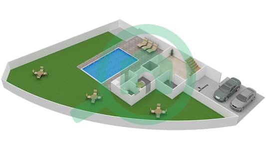 المخططات الطابقية لتصميم النموذج LEFT فیلا 3 غرف نوم - أوركيد بارك
