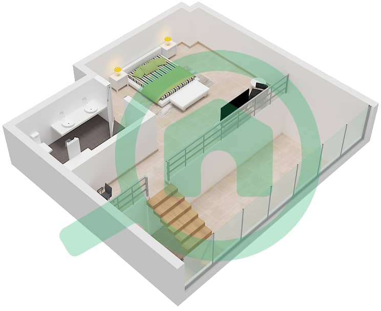 The Pad - 1 Bedroom Apartment Unit 06 Floor plan Unit 06 Floor Upper interactive3D