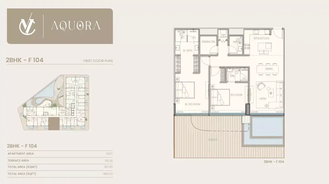 2 BR floor plan