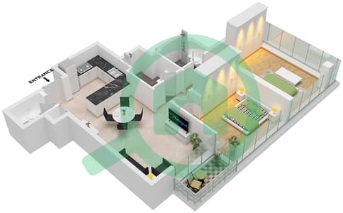 Bluebell  Residence - Grundriss für 2 Schlafzimmer Wohnung Typ A
