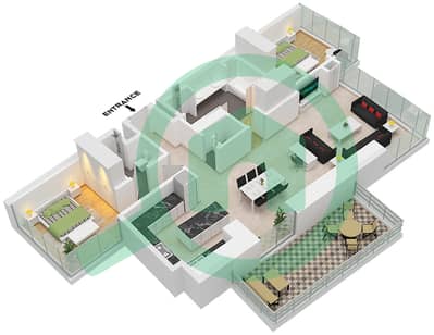 Cavalli Tower - 2 Bedroom Apartment Type 01 SERIES Floor plan