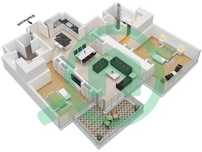 Cavalli Tower - 2 Bedroom Apartment Type 02 SERIES Floor plan