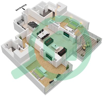 Cavalli Tower - 2 Bedroom Apartment Type 03 SERIES Floor plan