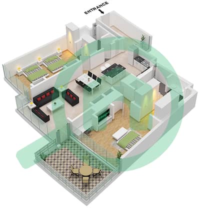 Cavalli Tower - 2 Bedroom Apartment Unit 04 Floor plan