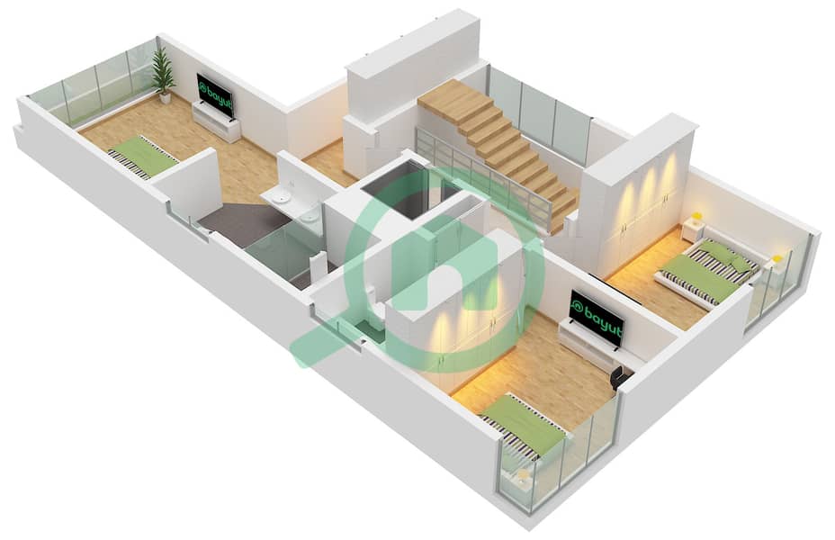 Nad Al Sheba Gardens 2 - 4 Bedroom Villa Type 4-G2-V-A Floor plan Type 4-G2-V-A First Floor interactive3D