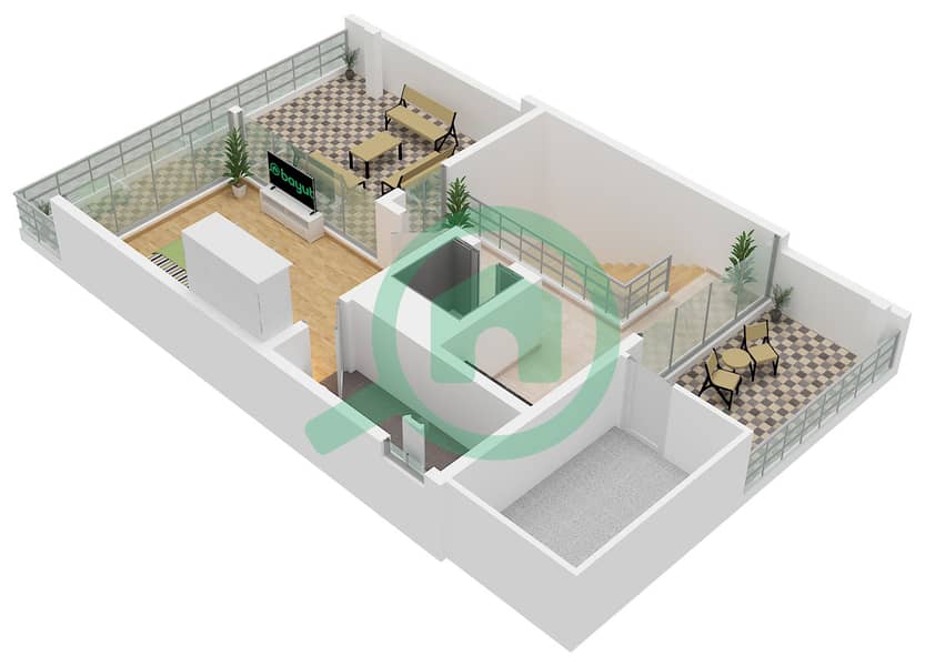 Nad Al Sheba Gardens 2 - 4 Bedroom Villa Type 4-G2-V-A Floor plan Type 4-G2-V-A Second Floor interactive3D