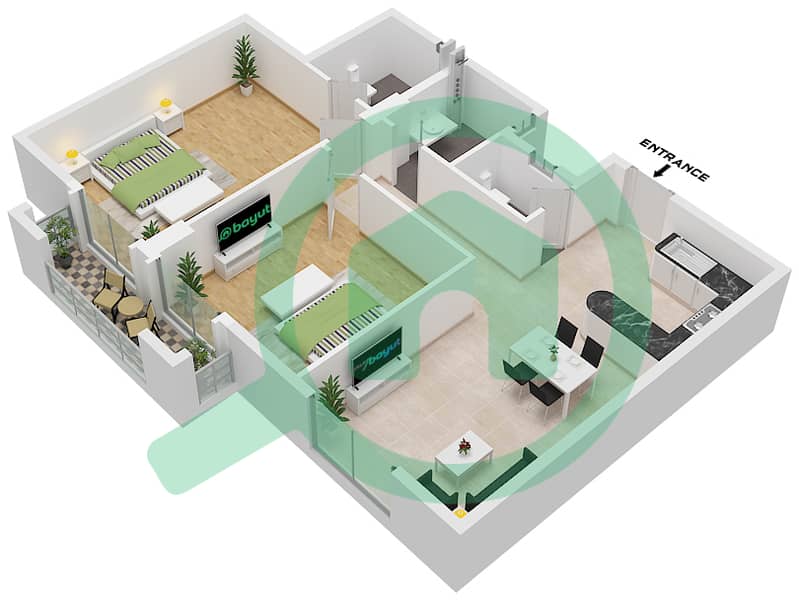 Kentia - 2 Bedroom Apartment Unit 8 Floor plan Unit 8 interactive3D
