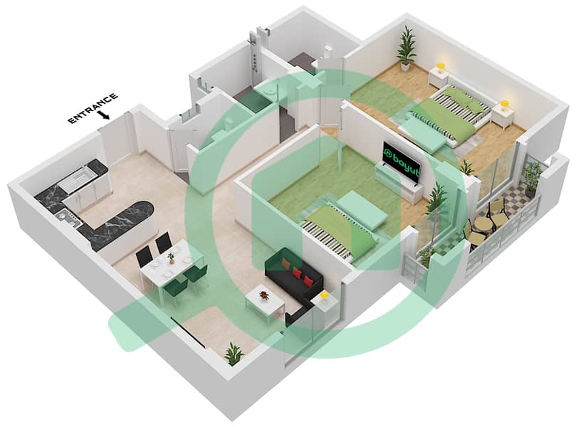 Kentia - 2 Bedroom Apartment Unit 10 Floor plan Unit 10 interactive3D