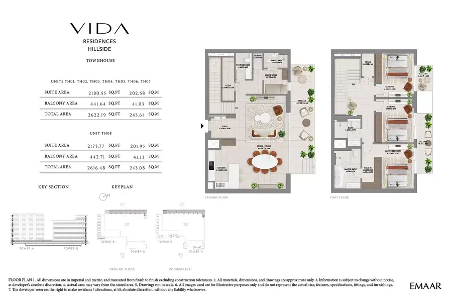 3 BR floor plan
