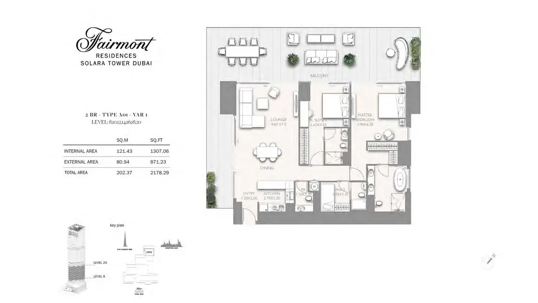 2 BR floor plan