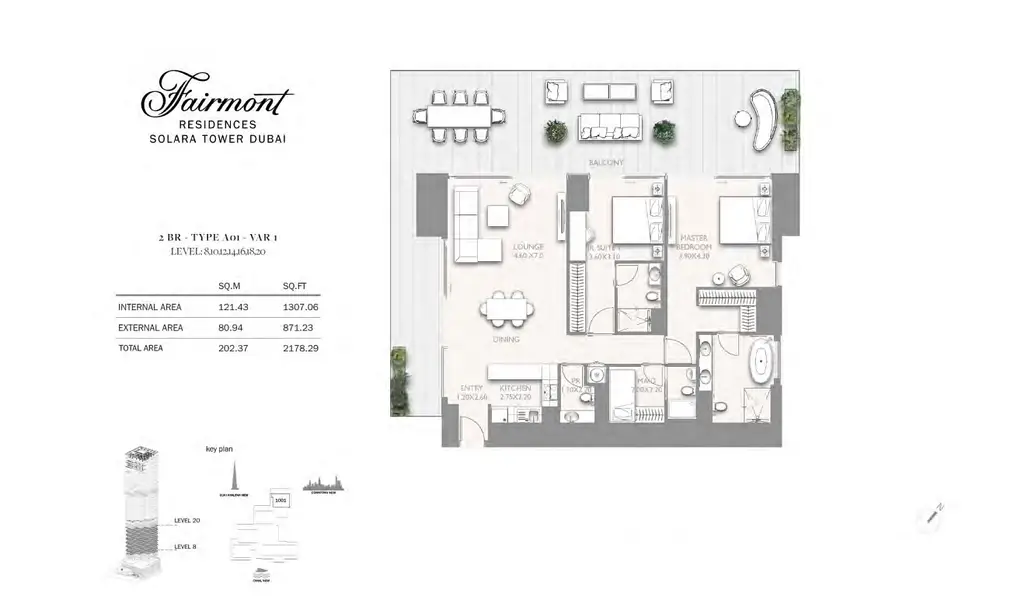 3 BR floor plan