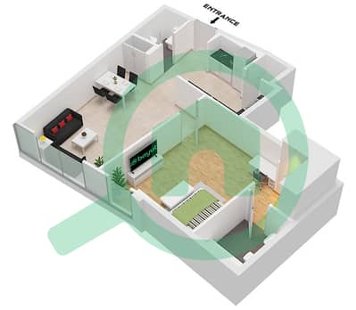 The Cosmopolitan (Damac Maison) - 1 Bedroom Apartment Type A Floor plan