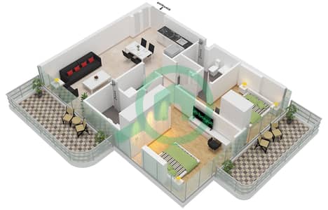 Antalya by Karma - 2 Bedroom Apartment Type A2 Floor plan